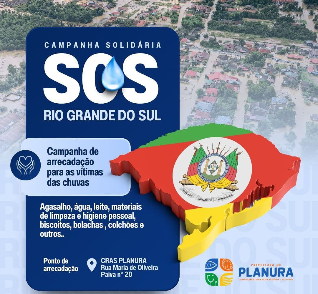 Doações para Rio Grande do Sul no CRAS de Planura