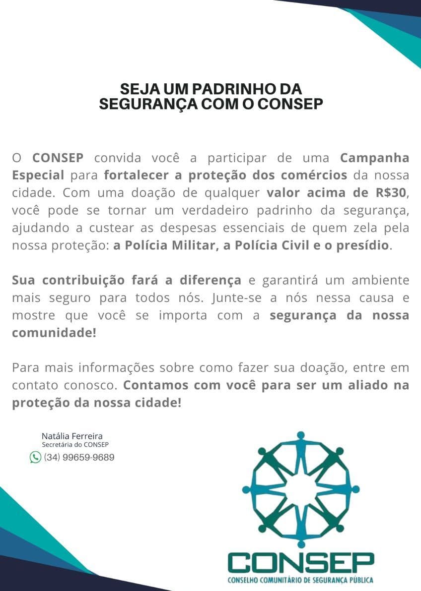 CONSEP lança campanha de arrecadação para fortalecer segurança pública no Prata