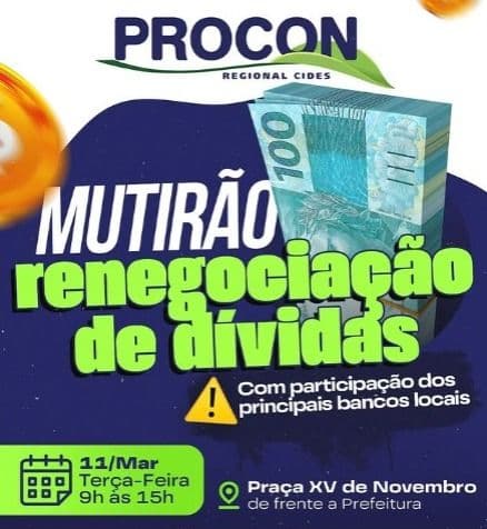 PROCON Regional Cides e Prefeitura do Prata promovem mutirão de renegociação de dívidas