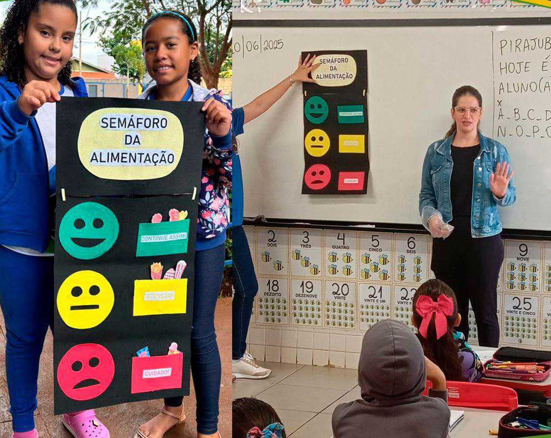 Programa Saúde na Escola promove educação nutricional com o “Semáforo da Alimentação” para combater a obesidade infantil