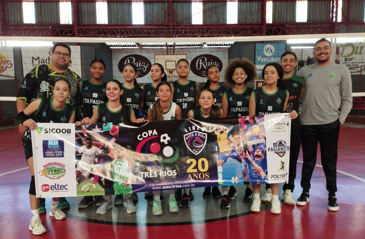 Vôlei de Itapagipe vence nas categorias Sub-14 e Sub-16 e lidera Copa Três Rios