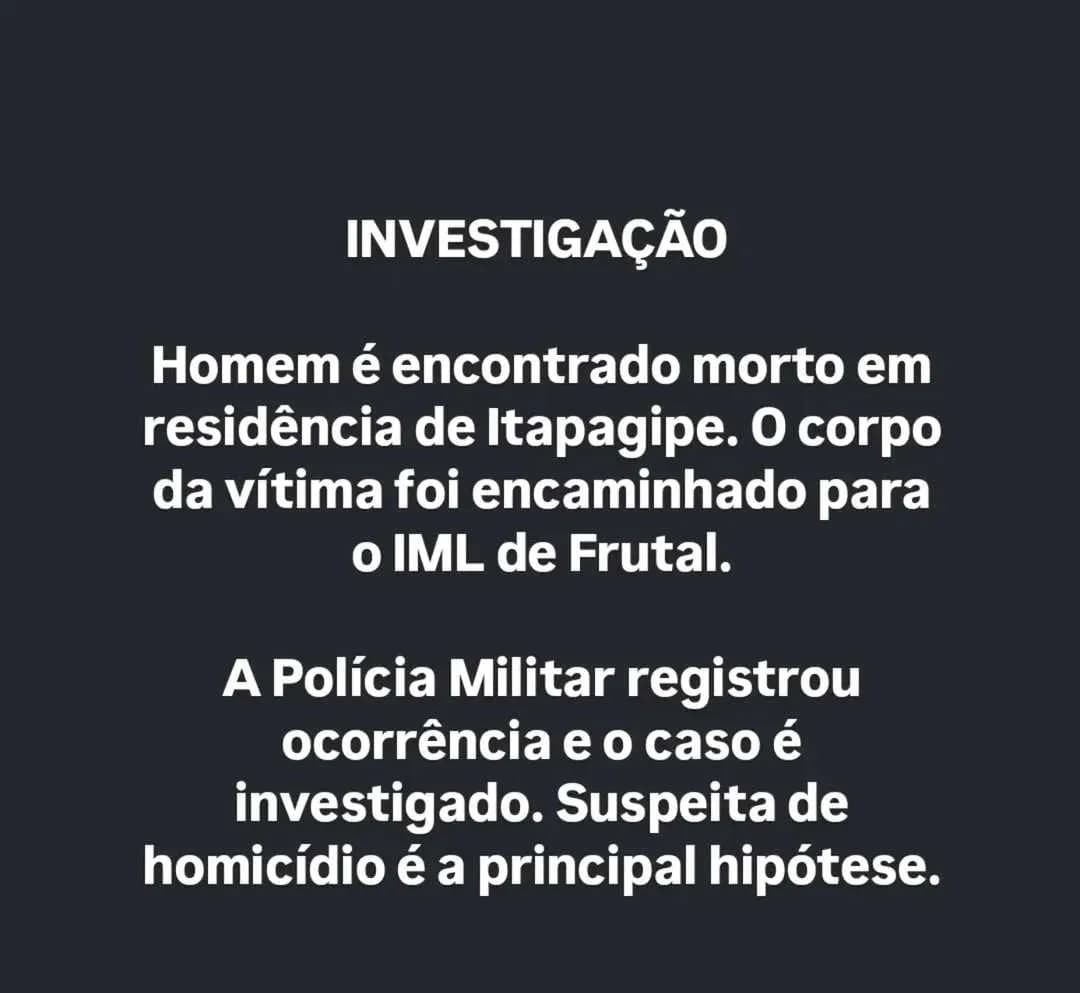 📰 Homem é Encontrado Morto em Residência de Itapagipe; Polícia Investiga Suspeita de Homicídio
