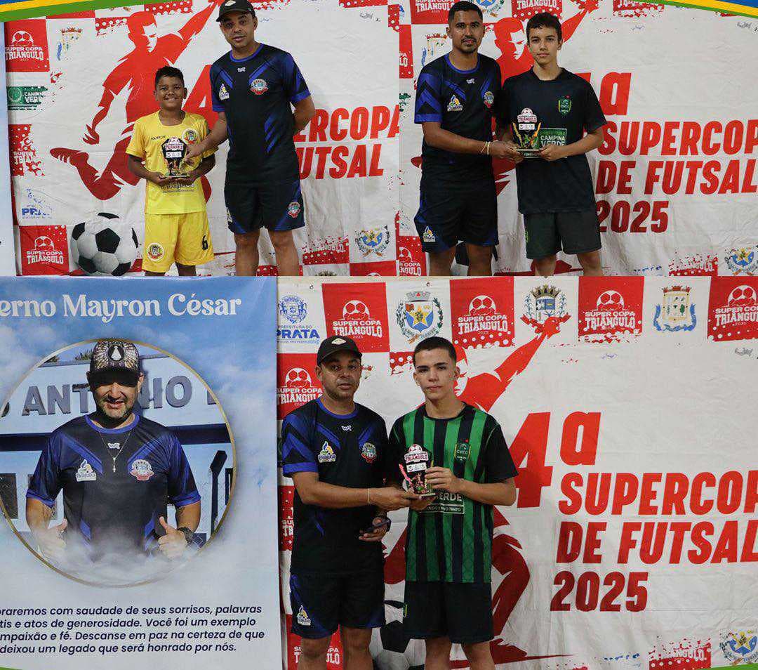 Final da 4ª Super Copa de Futsal Infantil em Pirajuba homenageia Mayron César