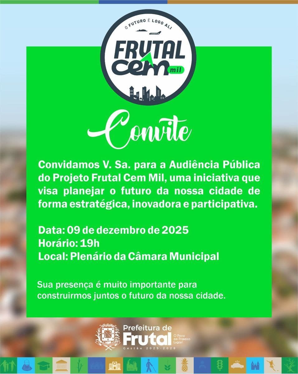 Frutal promove audiência pública para apresentação do projeto “Frutal Cem Mil”