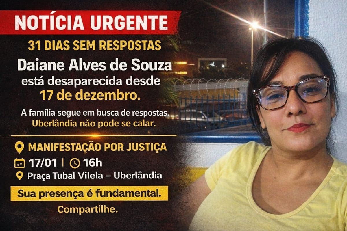 Há 31 dias sem respostas, família convoca sociedade e imprensa para cobrar esclarecimentos sobre desaparecimento de Daiane Alves de Souza