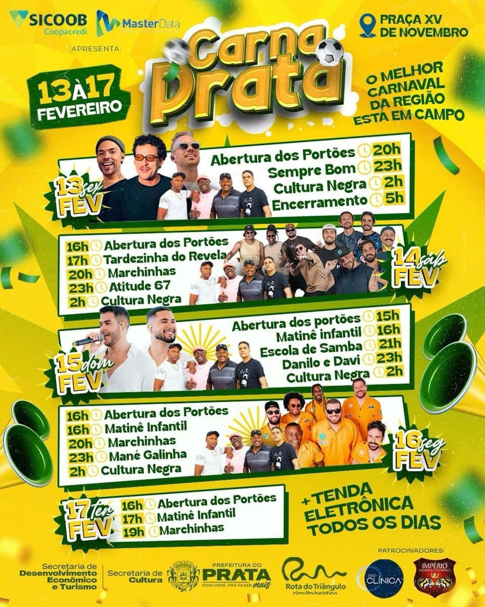 Confira a programação completa do #CarnaPrata2026!