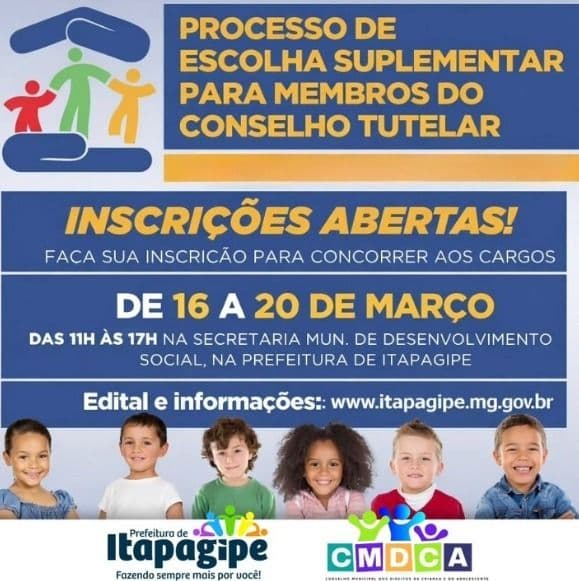 Itapagipe abre inscrições para eleição suplementar do Conselho Tutelar