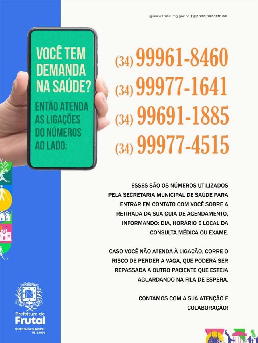 📞 ATENÇÃO, POPULAÇÃO DE FRUTAL!
